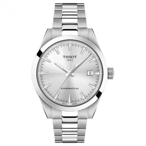 Szwajcarski klasyczny zegarek męski TISSOT Gentleman Powermatic 80 T165.807.11.031.00