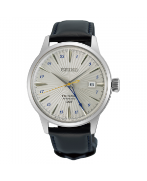 Zegarek męski Seiko Presage Cocktail Time GMT „Silver Bullet” SSK049J1