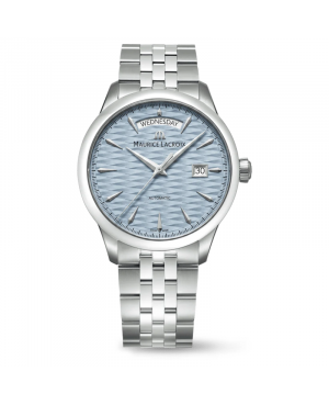 Szwajcarski zegarek męski Maurice Lacroix 1975 Automatic Day Date Legacy Blue 756058-S1S11-430-1
