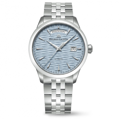 Szwajcarski zegarek męski Maurice Lacroix 1975 Automatic Day Date Legacy Blue 756058-S1S11-430-1