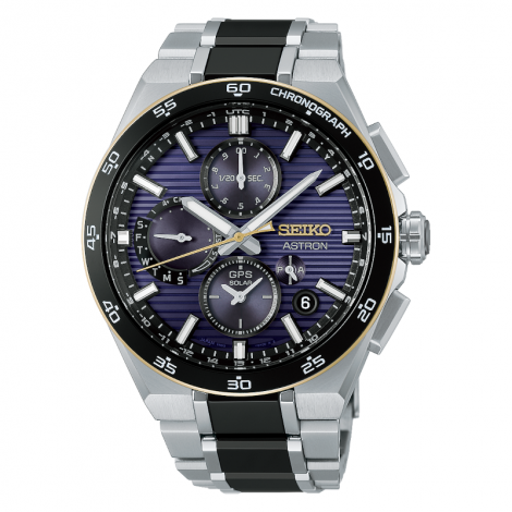 Japoński zegarek męski Seiko Astron GPS Solar Dual-Time Chronograph 145th Anniversary Limited Edition HAB011J1
