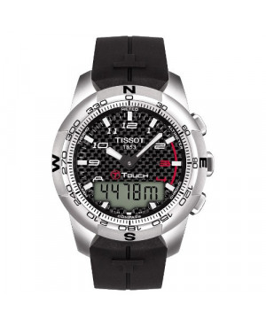 Szwajcarski, sportowy zegarek męski TISSOT T-TOUCH II T047.420.47.207.00 (T0474204720700) na kauczukowy pasku
