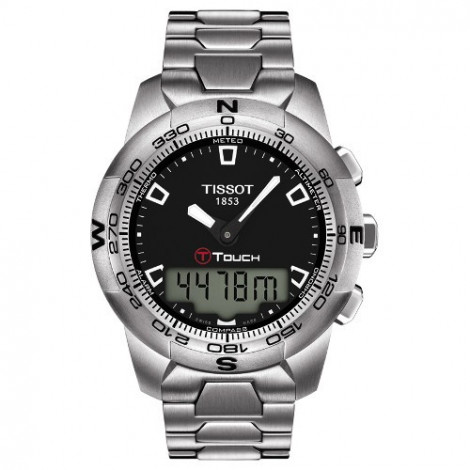 Szwajcarski, sportowy zegarek męski TISSOT T-TOUCH II T047.420.11.051.00 (T0474201105100) na bransolecie