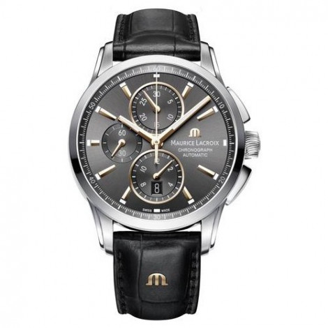 Szwajcarski, sportowy zegarek męski MAURICE LACROIX Pontos Chronograph PT6388-SS001-331-1(PT6388SS0013311)
