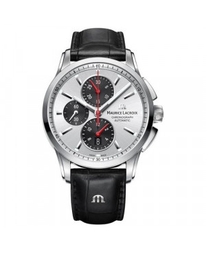 Szwajcarski sportowy zegarek męski MAURICE LACROIX Pontos Chronograph PT6388-SS001-131-1 (PT6388SS0011311)