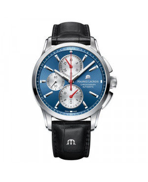 Szwajcarski sportowy zegarek męski MAURICE LACROIX Pontos Chronograph PT6388-SS001-430-1 (PT6388SS0014301)