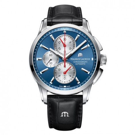 Szwajcarski sportowy zegarek męski MAURICE LACROIX Pontos Chronograph PT6388-SS001-430-1 (PT6388SS0014301)