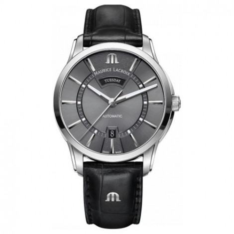 Szwajcarski klasyczny zegarek męski MAURICE LACROIX Pontos Day Date PT6358-SS001-332-1 (PT6358SS0013321)