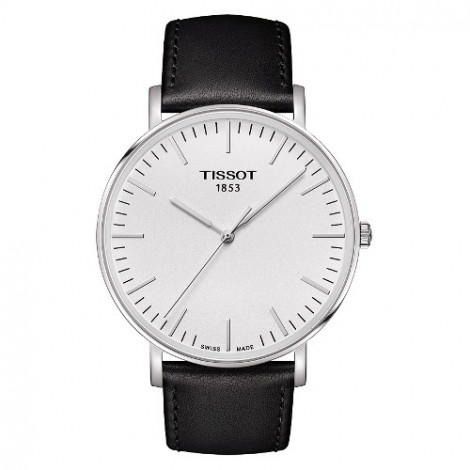 Szwajcarski, klasyczny zegarek męski TISSOT EVERYTIME LARGE T109.610.16.031.00 (T1096101603100) na czarnym pasku