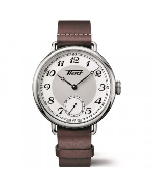 Szwajcarski, klasyczny zegarek męski TISSOT HERITAGE 1936 T104.405.16.012.00 (T1044051601200) na skórzanym pasku