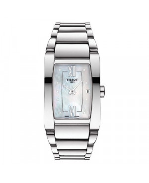 Szwajcarski, elegancki zegarek damski TISSOT GENEROSI-T T105.309.11.116.00 (T1053091111600) na bransolecie z diamentami