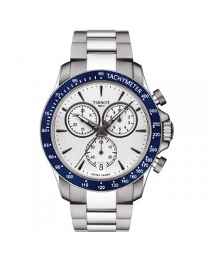 Szwajcarski, sportowy zegarek męski TISSOT V8 Quartz Chronograph T106.417.11.031.00 (T1064171103100) na bransolecie