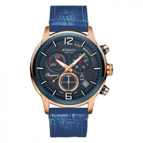 Sportowy zegarek męski szwajcarski Atlantic Seaport 87461.44.55 (874614455)