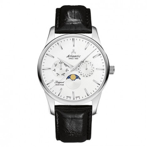 Klasyczny zegarek męski, szwajcarski Atlantic Seaport Moon Phase 56550.41.21 (565504121)