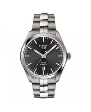 Szwajcarski, klasyczny zegarek męski Tissot PR 100 TITANIUM GENT T101.410.44.061.00 (T1014104406100) tytanowy