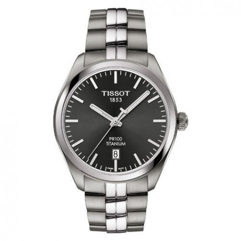 Szwajcarski, klasyczny zegarek męski Tissot PR 100 TITANIUM GENT T101.410.44.061.00 (T1014104406100) tytanowy