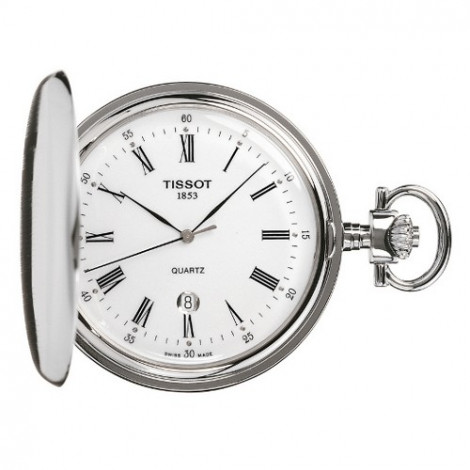 Szwajcarski, klasyczny zegarek kieszonkowy, TISSOT SAVONNETTES T83.6.553.13 (T83655313) mechanizm kwarcowy