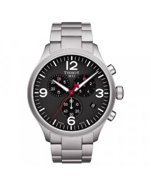 Szwajcarski, sportowy zegarek męski Tissot CHRONO XL T116.617.11.057.00 (T1166171105700) z czarna tarczą