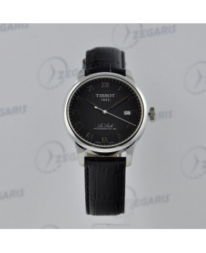 Szwajcarski zegarek męski TISSOT Le Locle Powermatic 80 T006.407.16.053.00 (T0064071605300) z czarną tarczą z cyframi