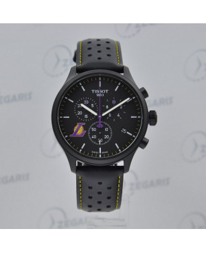 Szwajcarski, sportowy zegarek męski Tissot T116.617.36.051.03 (T1166173605103) na skórzanym czarnym pasku