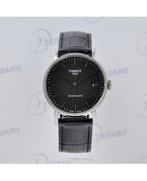 Szwajcarski, klasyczny zegarek męski TISSOT EVERYTIME SWISSMATIC T109.407.16.051.00 (T1094071605100) z czarna tarczą z indeksami
