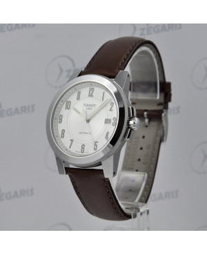 Szwajcarski, klasyczny zegarek męski TISSOT GENTLEMAN SWISSMATIC T098.407.16.032.00 (T0984071603200) z szafirowym szkłem