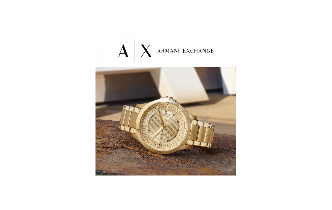 Męskie zegarki Armani Exchange ze złotym akcentem